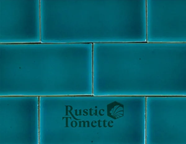 Faïence unie rustique couleur bleu turquoise 110