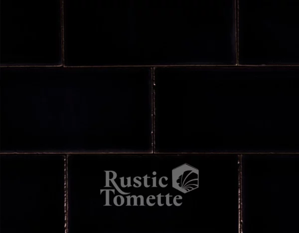 Faïence unie rustique couleur noir brillant 103