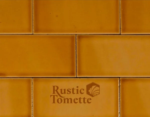 Faïence unie rustique couleur ocre orange marron 104