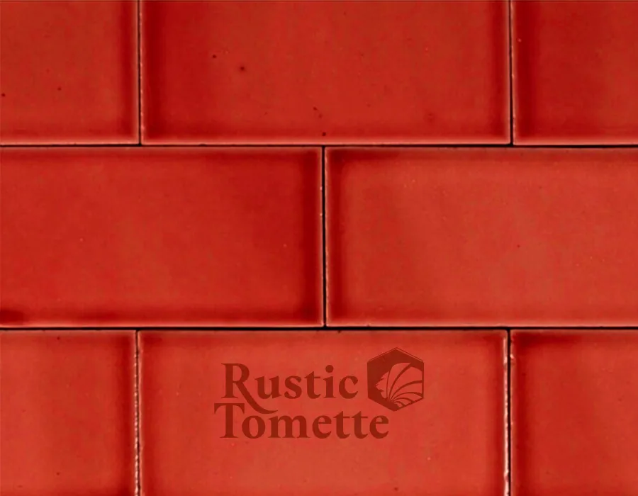 Faïence unie rustique couleur rouge 117